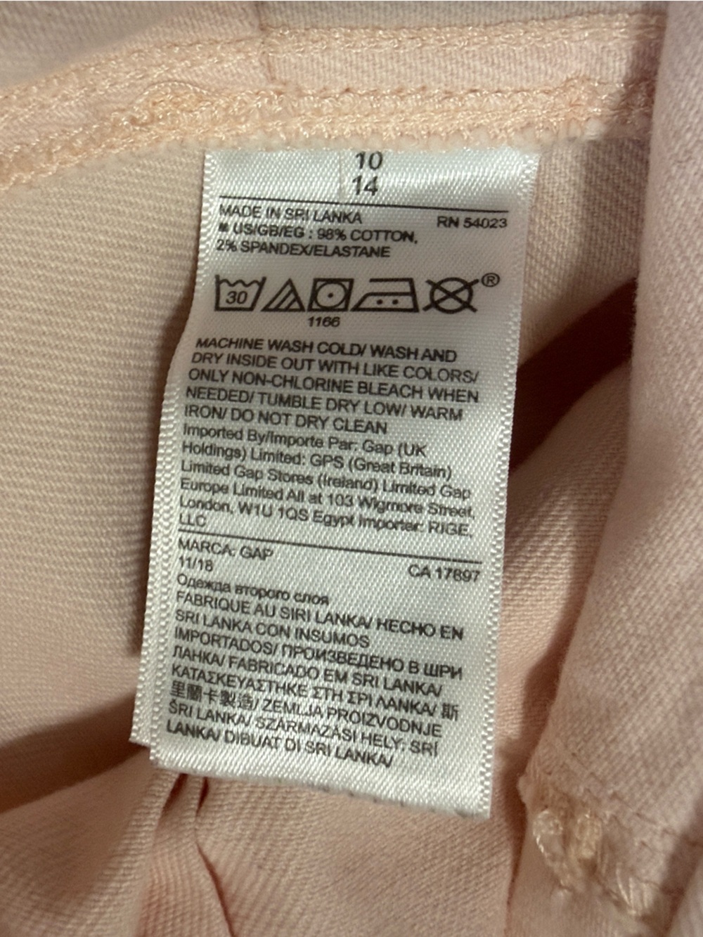 GAP Pink Crop High-Rise Wide Leg Jeans w/ Stretch-Women’s Size 10 - Picture 5 of 6